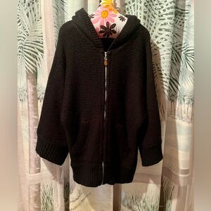 Venus Black Zip Up Hooded Sweater